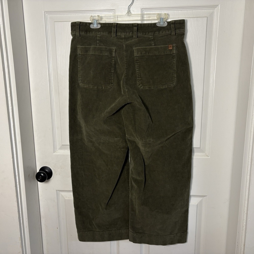 Orvis Corduroy Ultra Wide Leg High Waisted Pants Women's 16 Tarragon Green - Picture 4 of 11